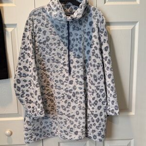 # Catherines Cozy 3X Animal Print Plush 1/4 Zip Pullover